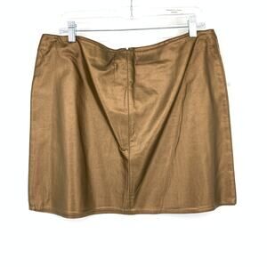 Vintage Y2K Old Navy Mini Skirt Womens Sz 14 Copper Metallic Faux Leather